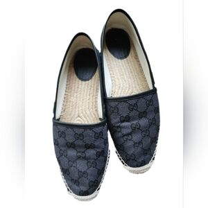 Gucci Black Monogram Espadrilles Shoes